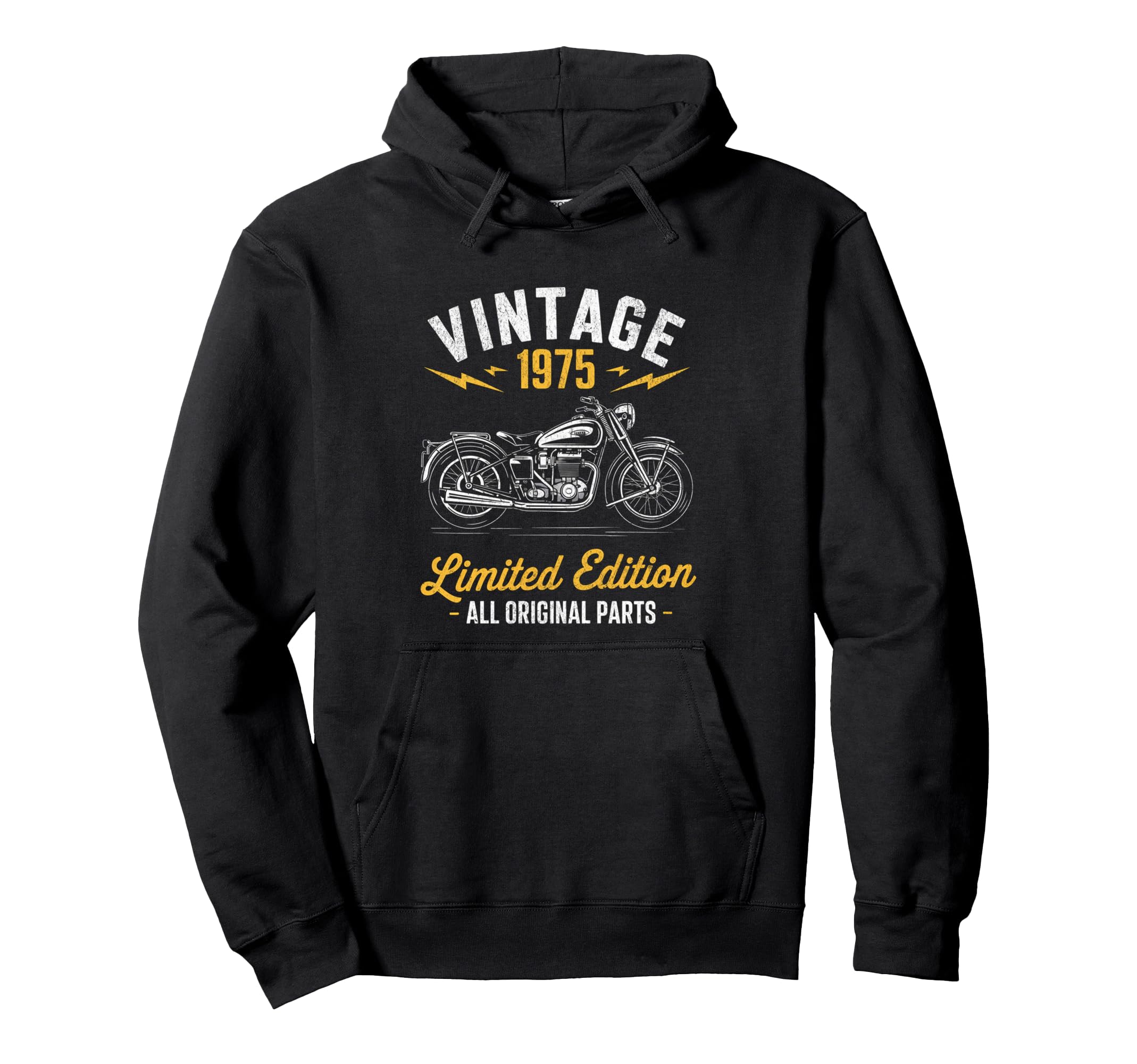 1975 Biker Motorcycle Fiftieth Birthday Hoodie - Minimalist Print Men Women - T-Shirt, Sweatshirt, Hoodie