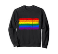 Lgbtq Support Rainbow Flag Distressed Sweatshirt - Minimalist Print Unisex - T-Shirt, Sweatshirt, Hoodie