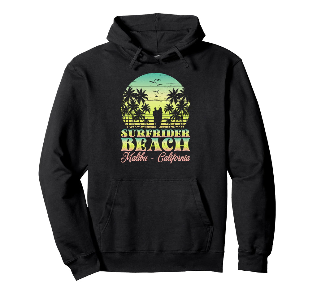 Waves Sunsets Surfrider Beach Malibu Hoodie - Aesthetic Graphic Men Women - T-Shirt, Sweatshirt, Hoodie