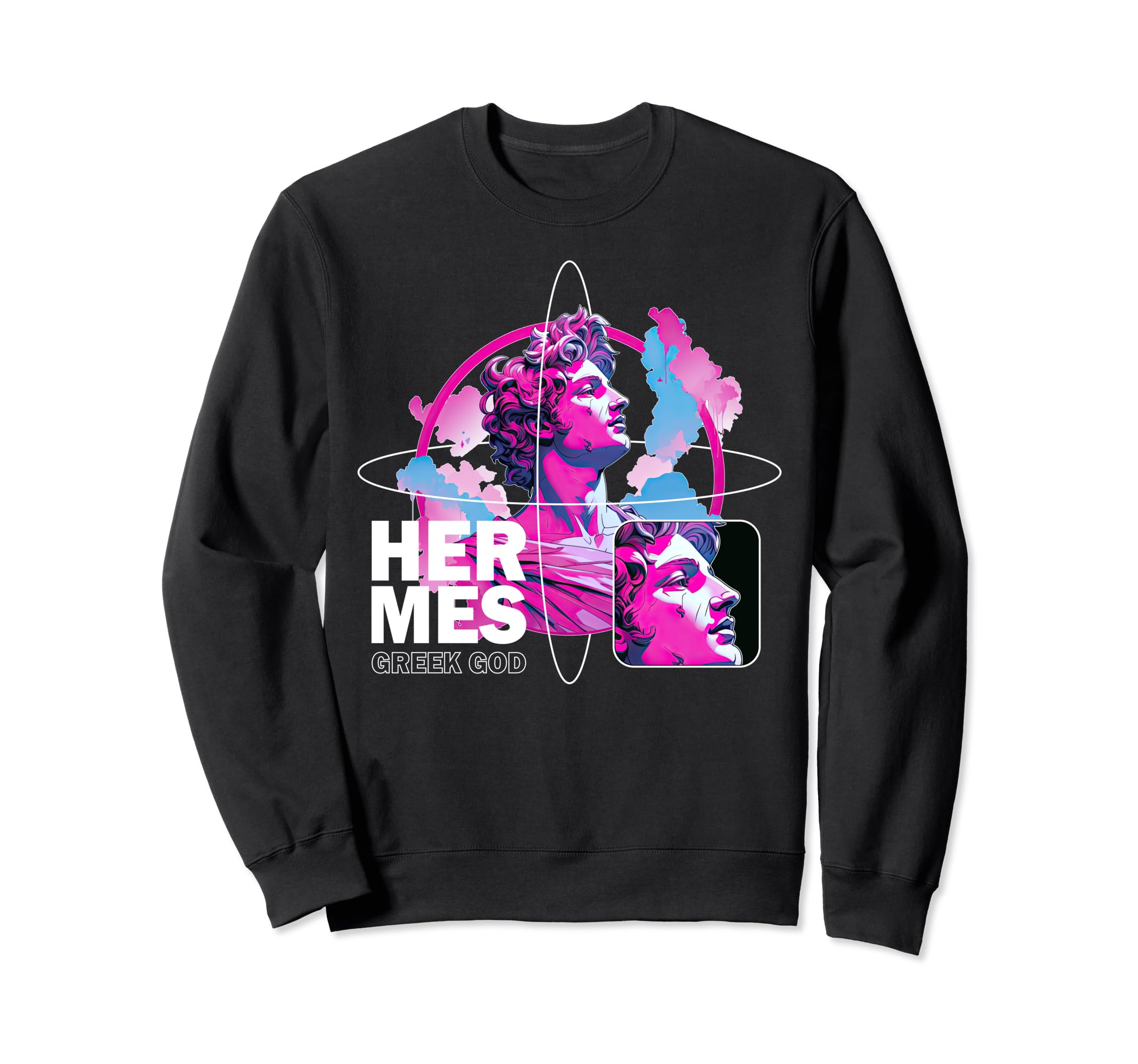 Hermes Greek Vaporwave Ancient God Sweatshirt - Fun Novelty Design Unisex - T-Shirt, Sweatshirt, Hoodie