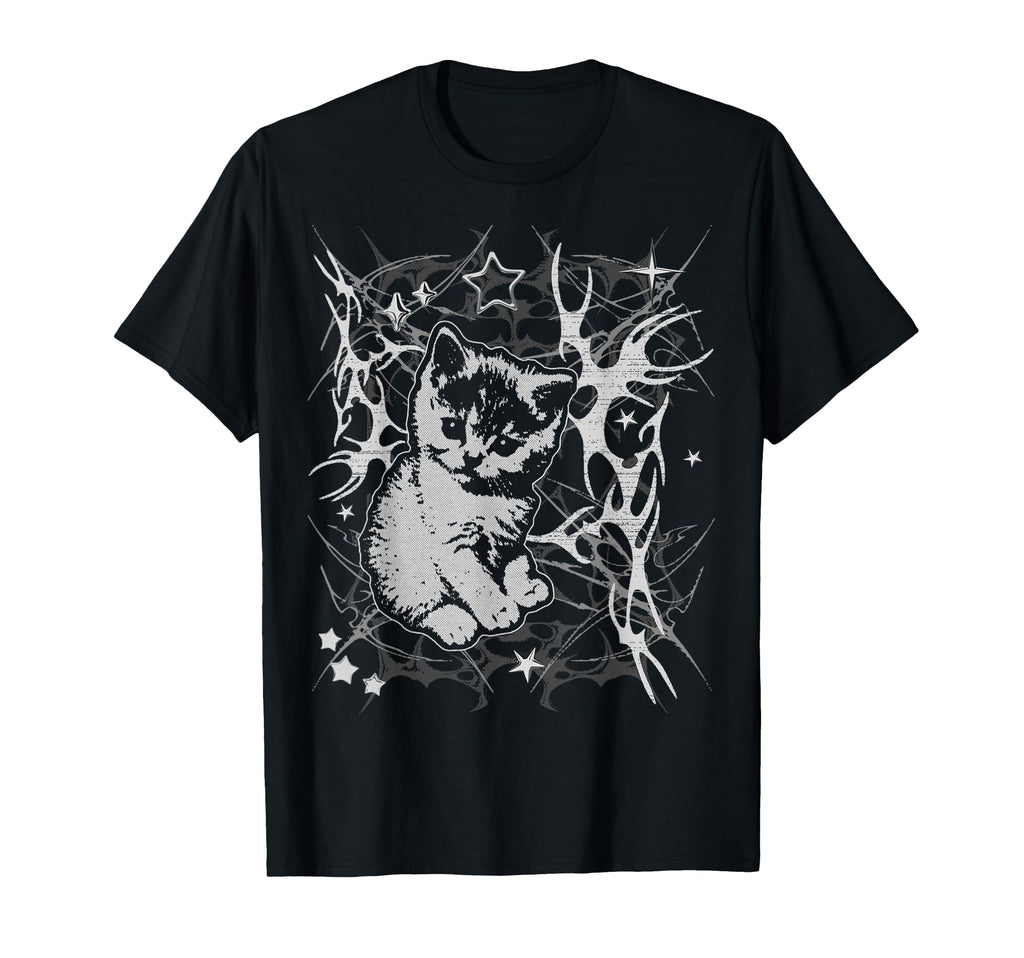 Y2K Cat Emo 2000S Grunge T-Shirt - Graphic Print Unisex - T-Shirt, Sweatshirt, Hoodie