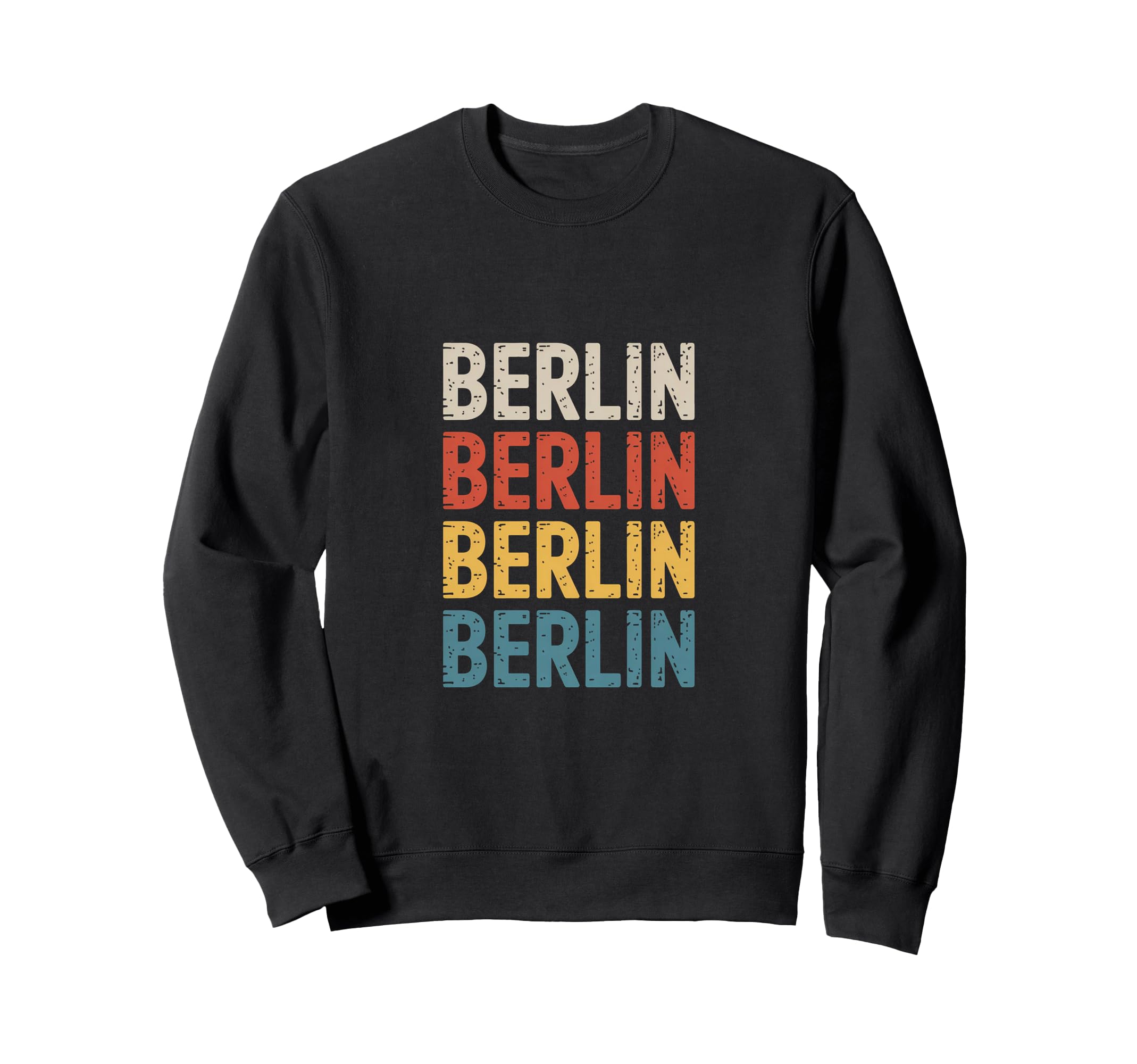 Berlin Stacked Typography City Sweatshirt - Fun Novelty Design for Adults - T-Shirt, Sweatshirt, Hoodie