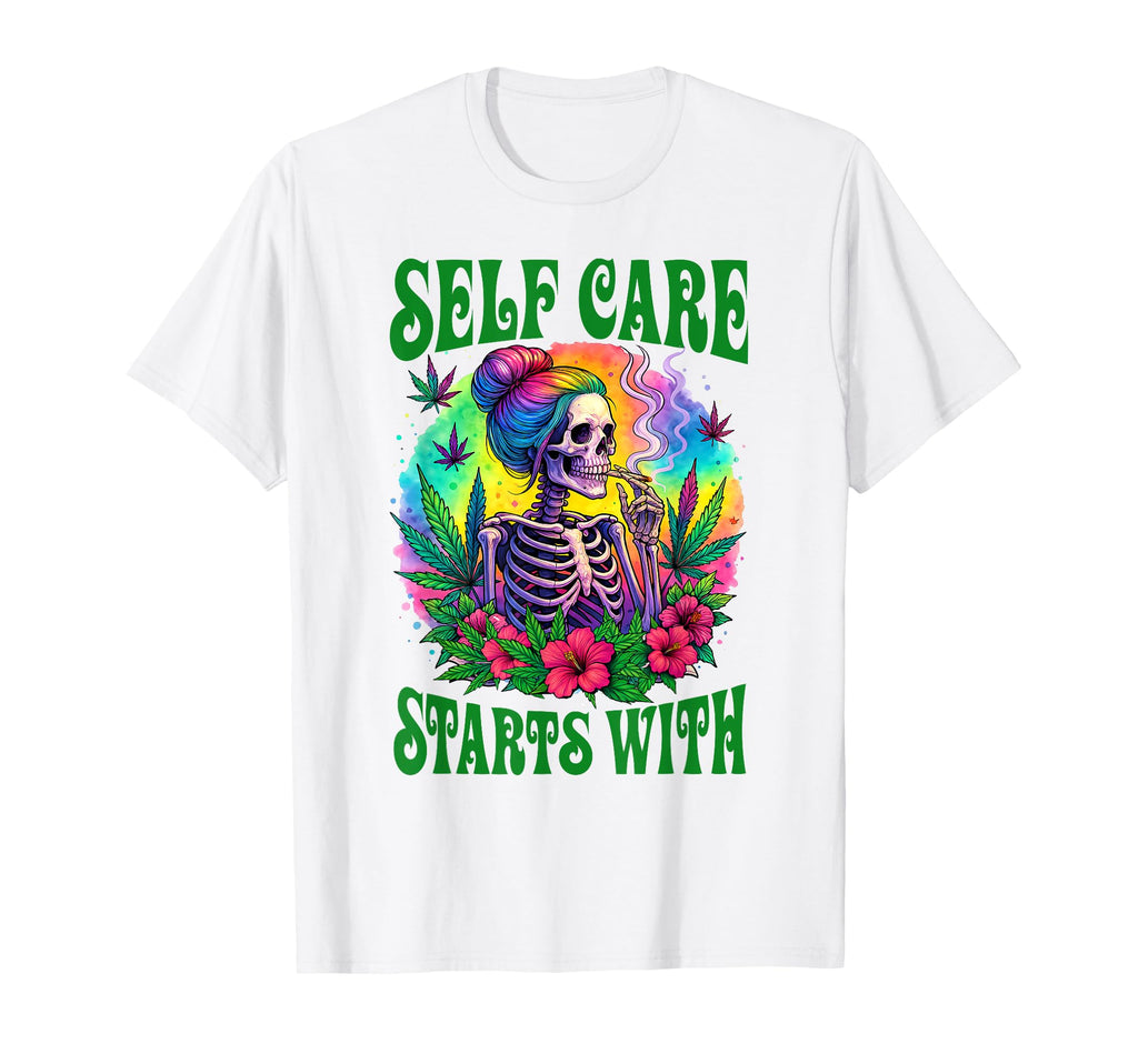 Cannabis Weed Lover Skeleton Smoking T-Shirt - Custom Art Print for Adults - T-Shirt, Sweatshirt, Hoodie