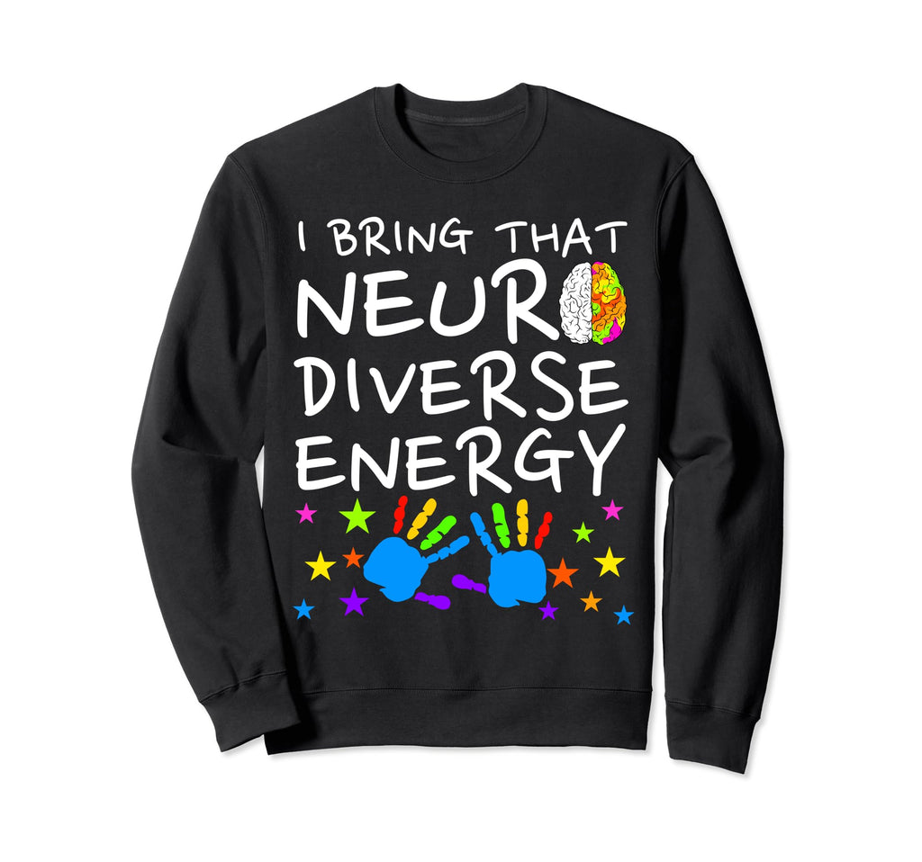 Neurodiversity Energy Autism Sweatshirt - Minimalist Print Men Women - T-Shirt, Sweatshirt, Hoodie