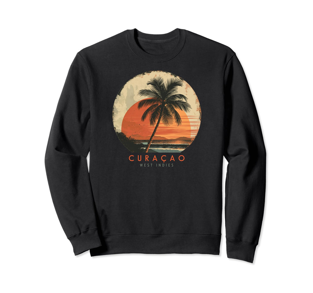 Curacao Palm Trees Surf Tropical Sweatshirt - Streetwear Style Men Women - T-Shirt, Sweatshirt, Hoodie