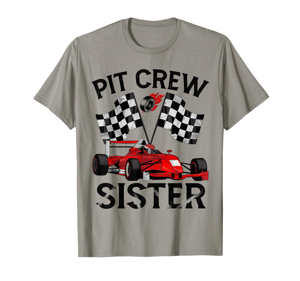 Pit Crew Sister Race Car Birthday Party T-Shirt - Graphic Print Unisex - T-Shirt, Sweatshirt, Hoodie