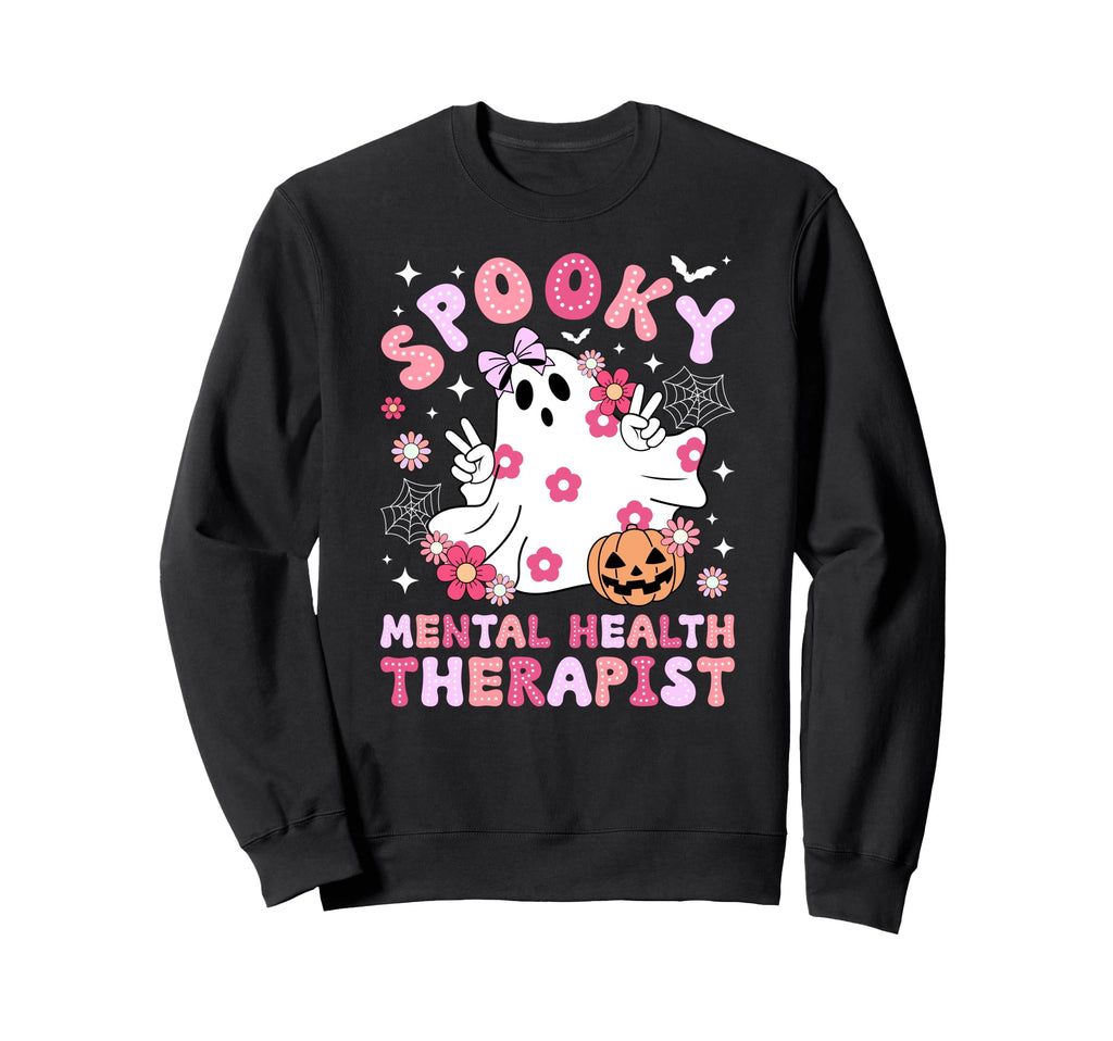 Spooky Mental Health Therapist Sweatshirt - Aesthetic Graphic Unisex - T-Shirt, Sweatshirt, Hoodie