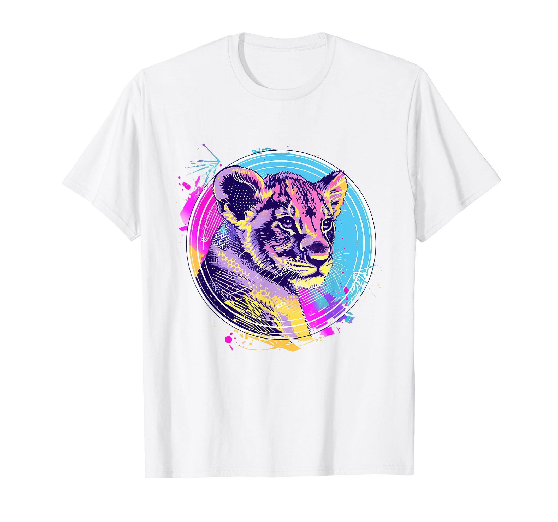 Lion 80S Synthwave And Neon Colors Sweatshirt - Unique Graphic for Adults - T-Shirt, Sweatshirt, Hoodie