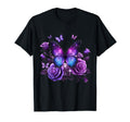 Beautiful Butterfly Purple Rose T-Shirt - Aesthetic Graphic Men Women - T-Shirt, Sweatshirt, Hoodie