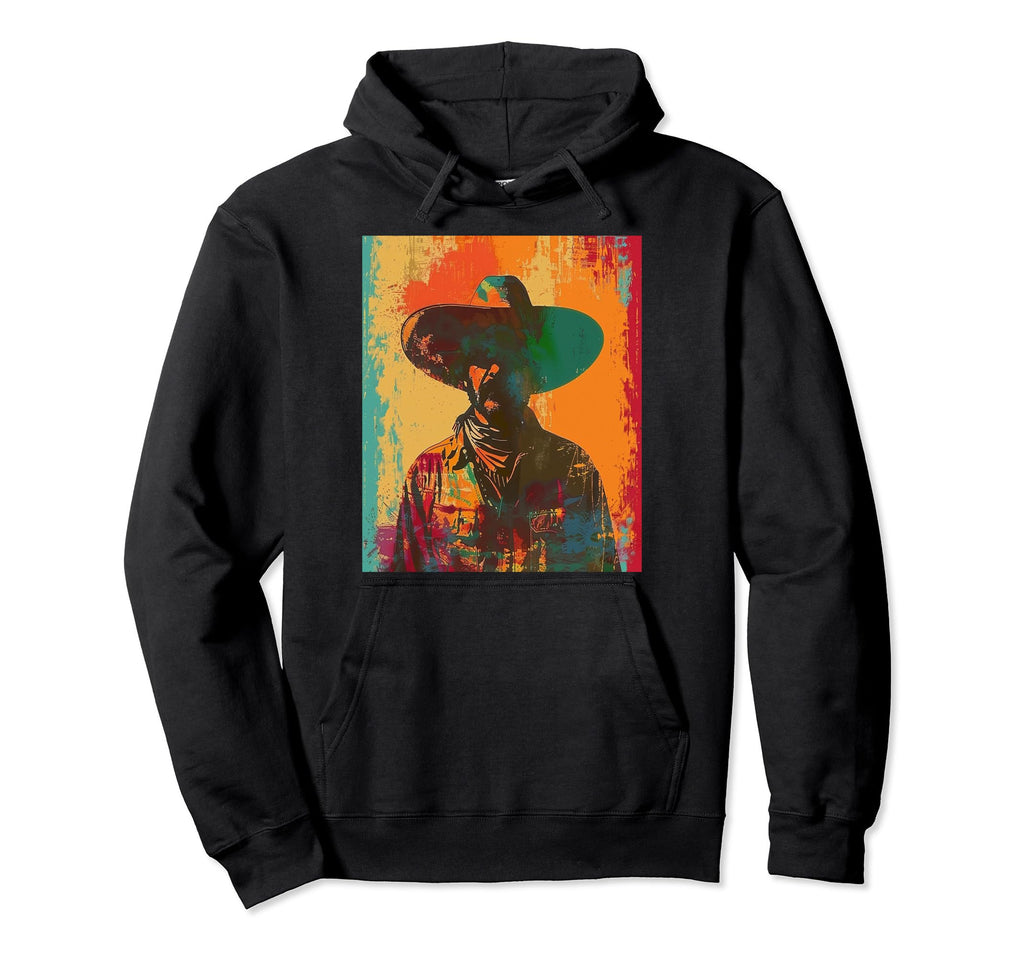 1950S Western Mexican Cowboy Sombrero Art Hoodie - Minimalist Print Unisex - T-Shirt, Sweatshirt, Hoodie