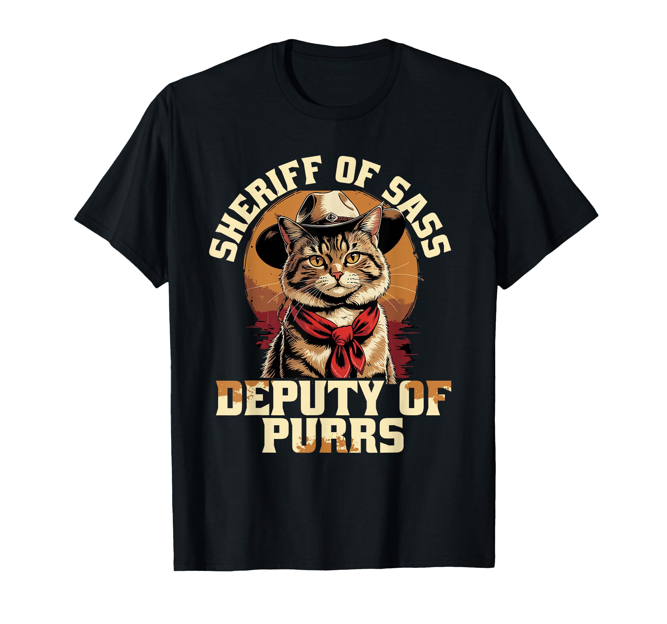 Funny Sheriff Cat Meme Cowboy T-Shirt - Minimalist Print for Adults - T-Shirt, Sweatshirt, Hoodie