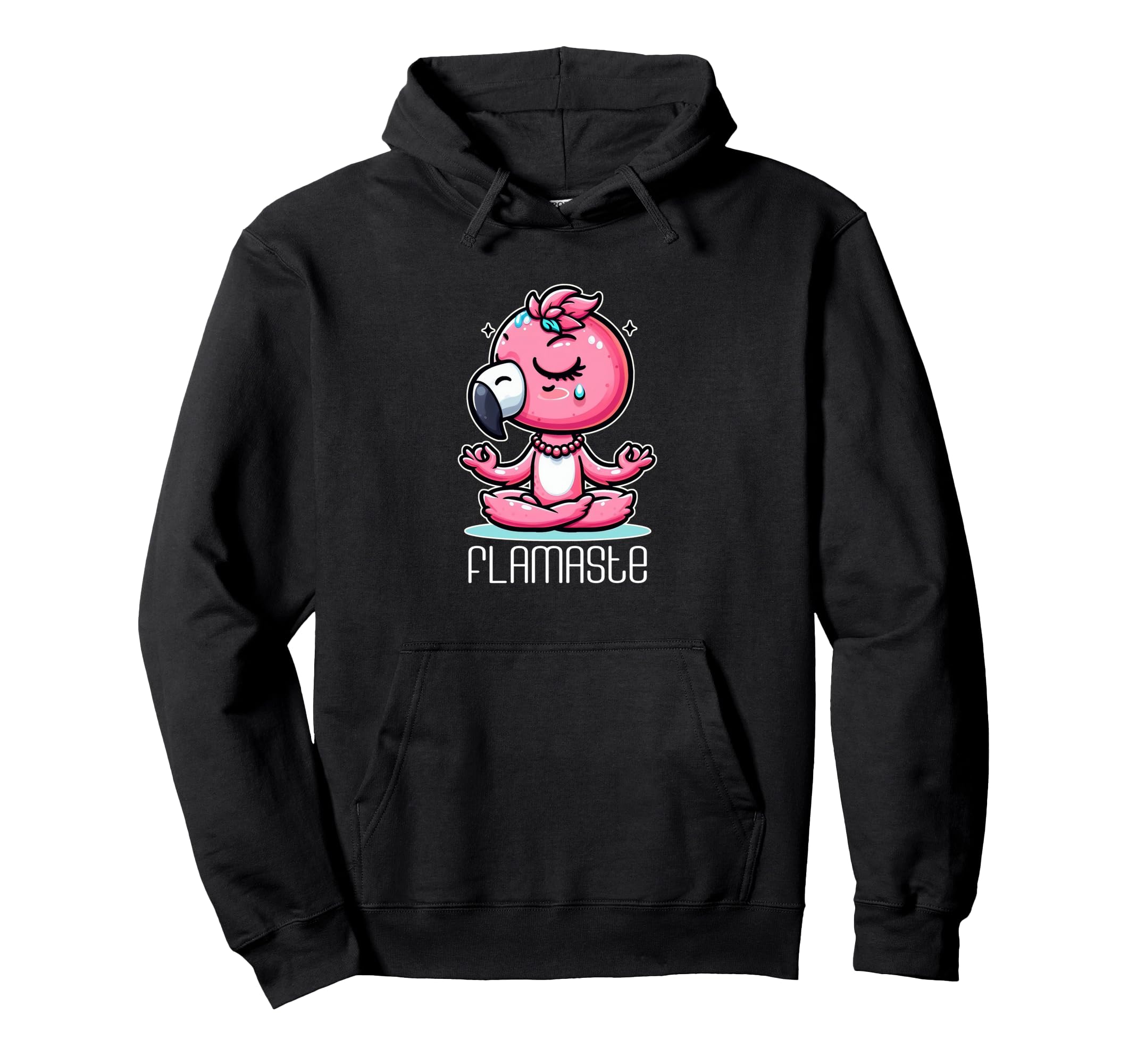 Flamaste Funny Flamingo Yoga Meditation Hoodie - Graphic Print Men Women - T-Shirt, Sweatshirt, Hoodie