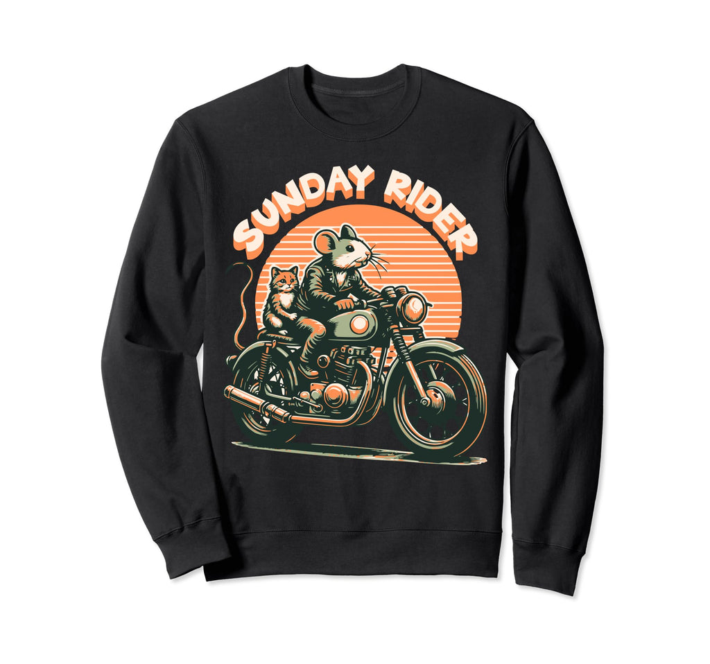 Sunday Rider Motorcycle Biker Sweatshirt - Trendy Graphic Men Women - T-Shirt, Sweatshirt, Hoodie