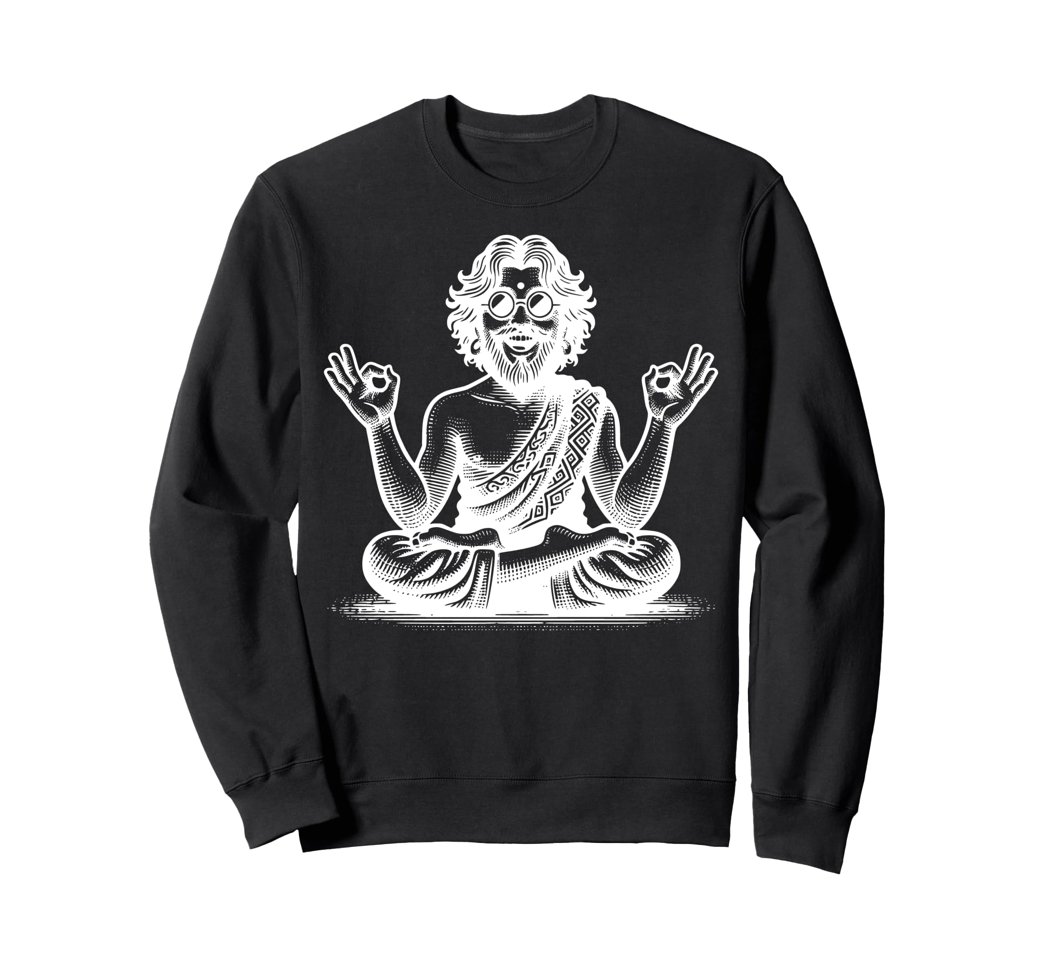 Stylish Yoga Figure Illustration Sweatshirt - Unique Graphic Men Women - T-Shirt, Sweatshirt, Hoodie