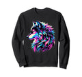 Wolf Vaporwave Aesthetic 80S Sweatshirt - Casual Everyday Wear Men Women - T-Shirt, Sweatshirt, Hoodie
