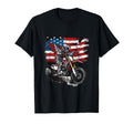Motorcycle Rider American Flag T-Shirt - Graphic Print Unisex - T-Shirt, Sweatshirt, Hoodie