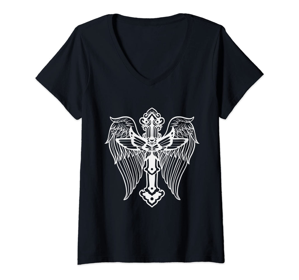 Womens Sacred Cross Moth Goth Horror T-Shirt - Minimalist Print Men Women - T-Shirt, Sweatshirt, Hoodie