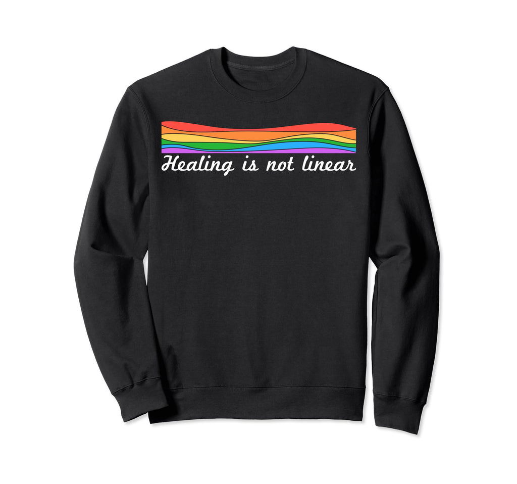Healing Is Not Linear Mental Health Sweatshirt - Aesthetic Graphic Unisex - T-Shirt, Sweatshirt, Hoodie