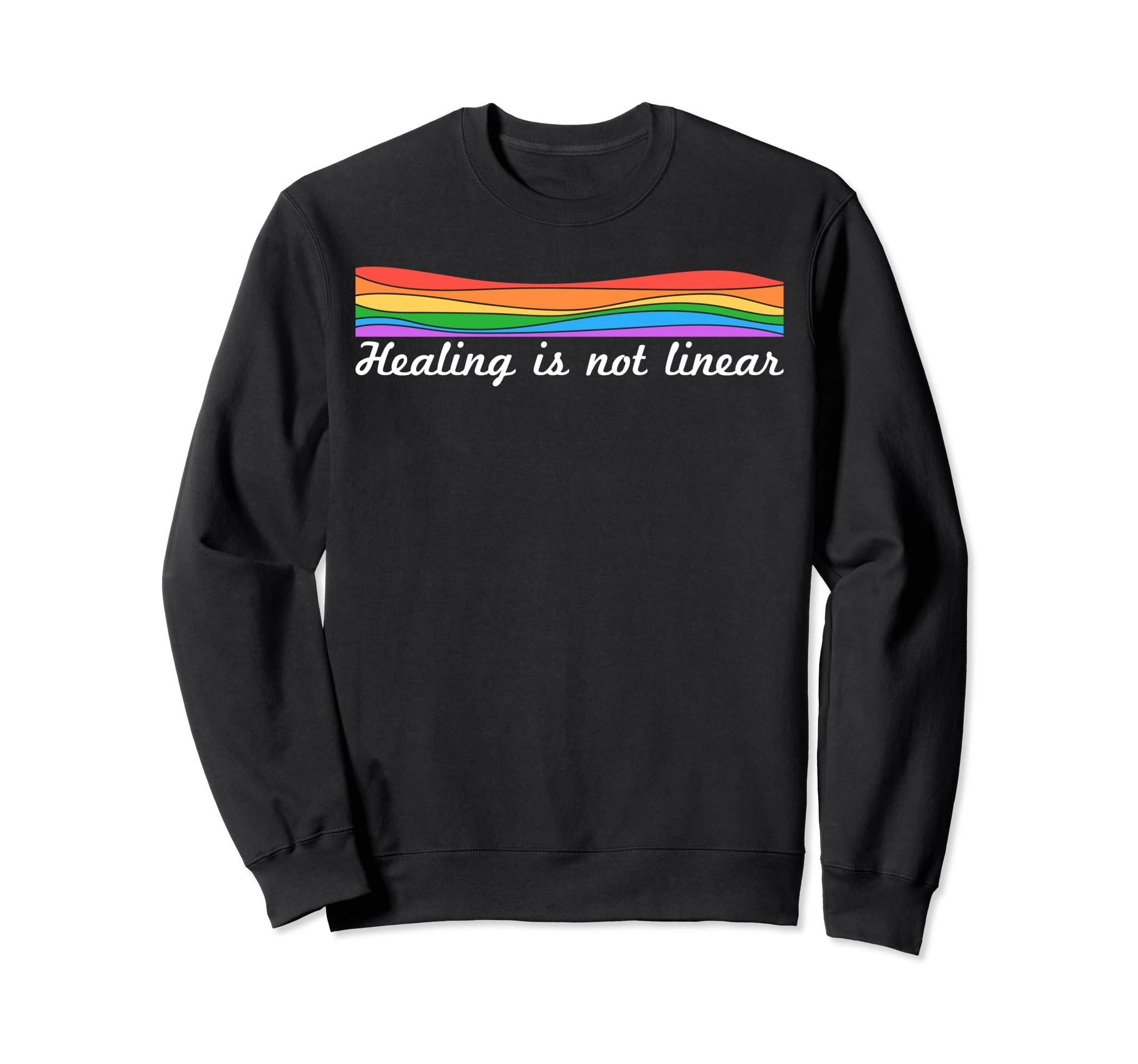 Healing Is Not Linear Mental Health Sweatshirt - Aesthetic Graphic Unisex - T-Shirt, Sweatshirt, Hoodie