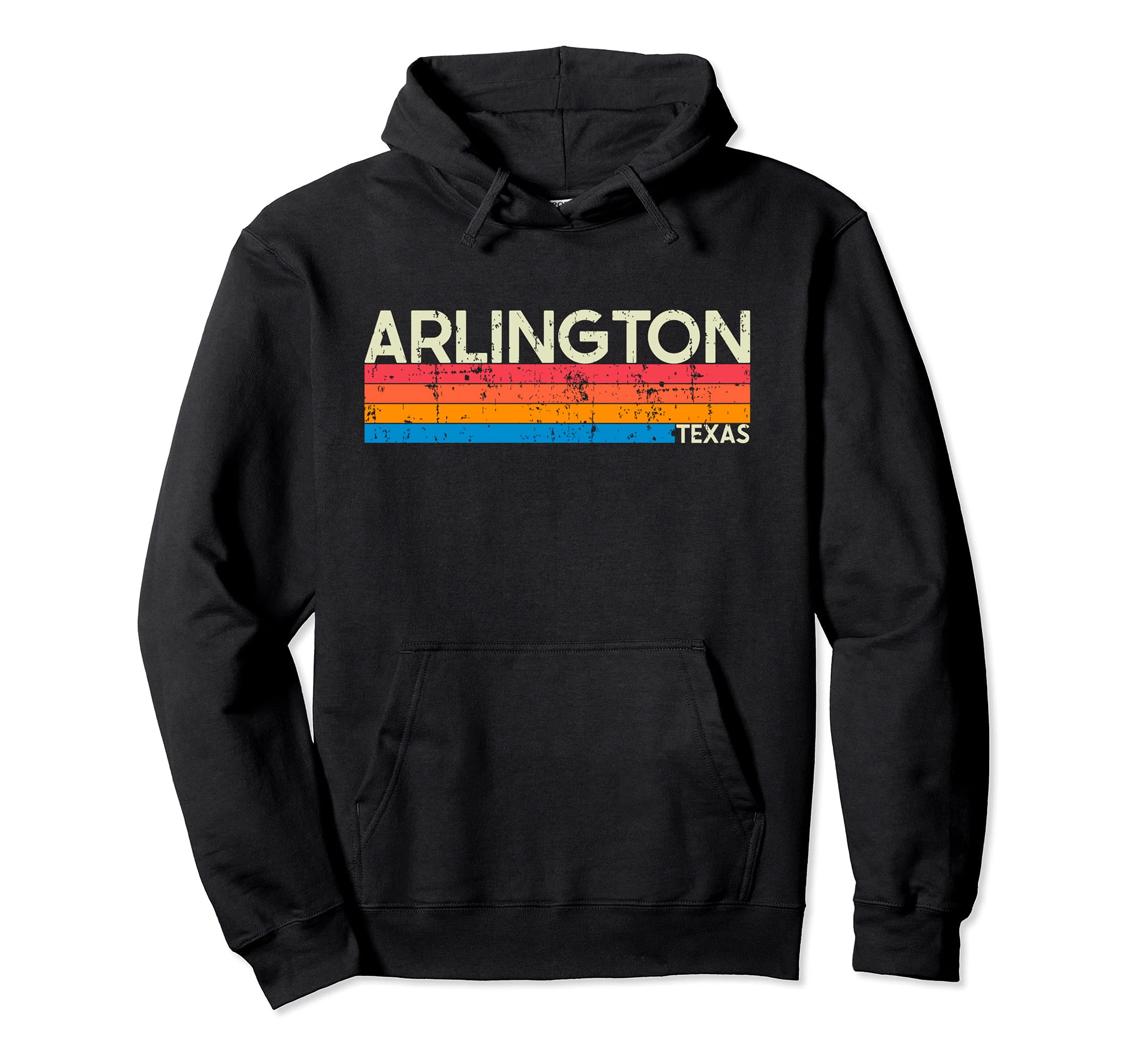 Arlington Texas Distressed Souvenir Hoodie - Minimalist Print Unisex - T-Shirt, Sweatshirt, Hoodie