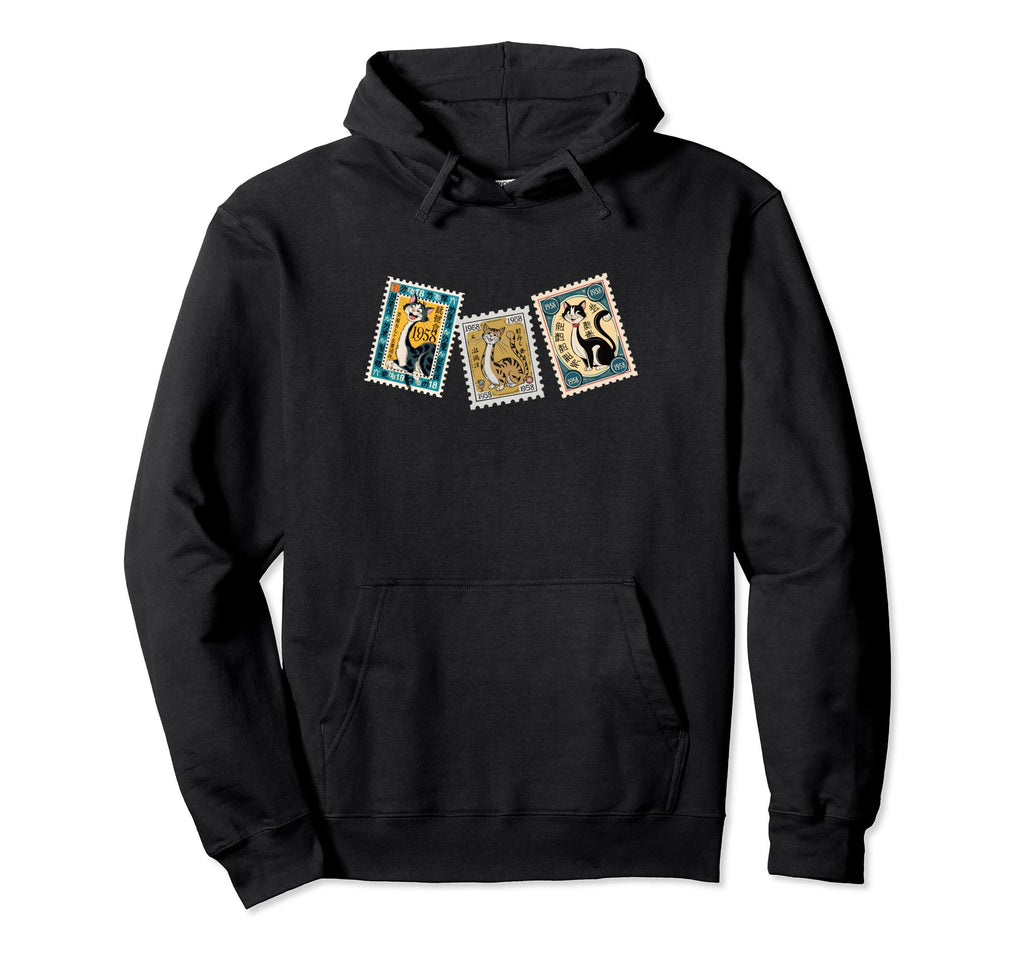 Mid Century Long Neck Cats 50S 60S Hoodie - Fun Novelty Design Men Women - T-Shirt, Sweatshirt, Hoodie
