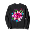 Neotraditional Flower Peony Tattoo Sweatshirt - Graphic Print for Adults - T-Shirt, Sweatshirt, Hoodie