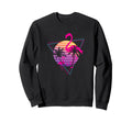 80S Flamingo Palm Sunset Synthwave Sweatshirt - Unique Graphic Unisex - T-Shirt, Sweatshirt, Hoodie