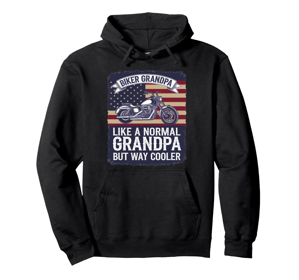 Biker Grandpa Like Normal But Way Hoodie - Custom Art Print for Adults - T-Shirt, Sweatshirt, Hoodie