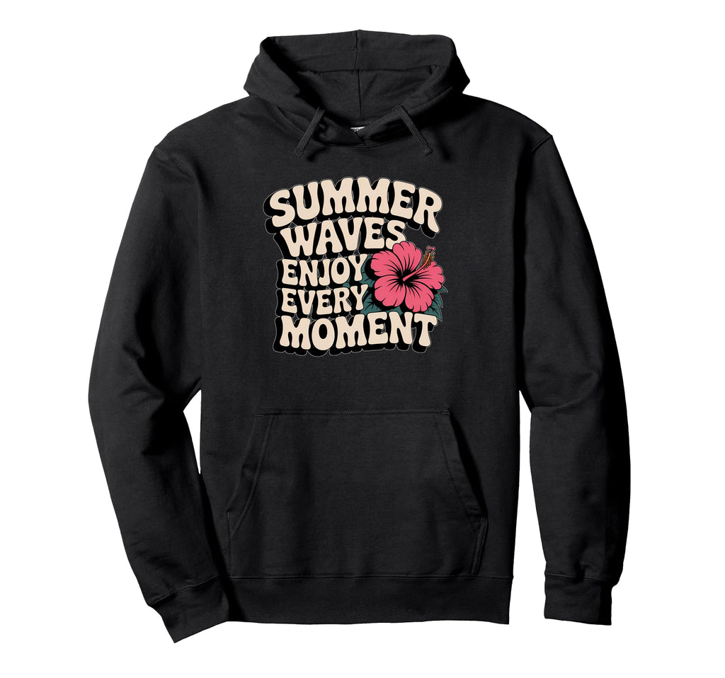 Summer Waves Typography Summer Vibes Hoodie - Graphic Print Men Women - T-Shirt, Sweatshirt, Hoodie