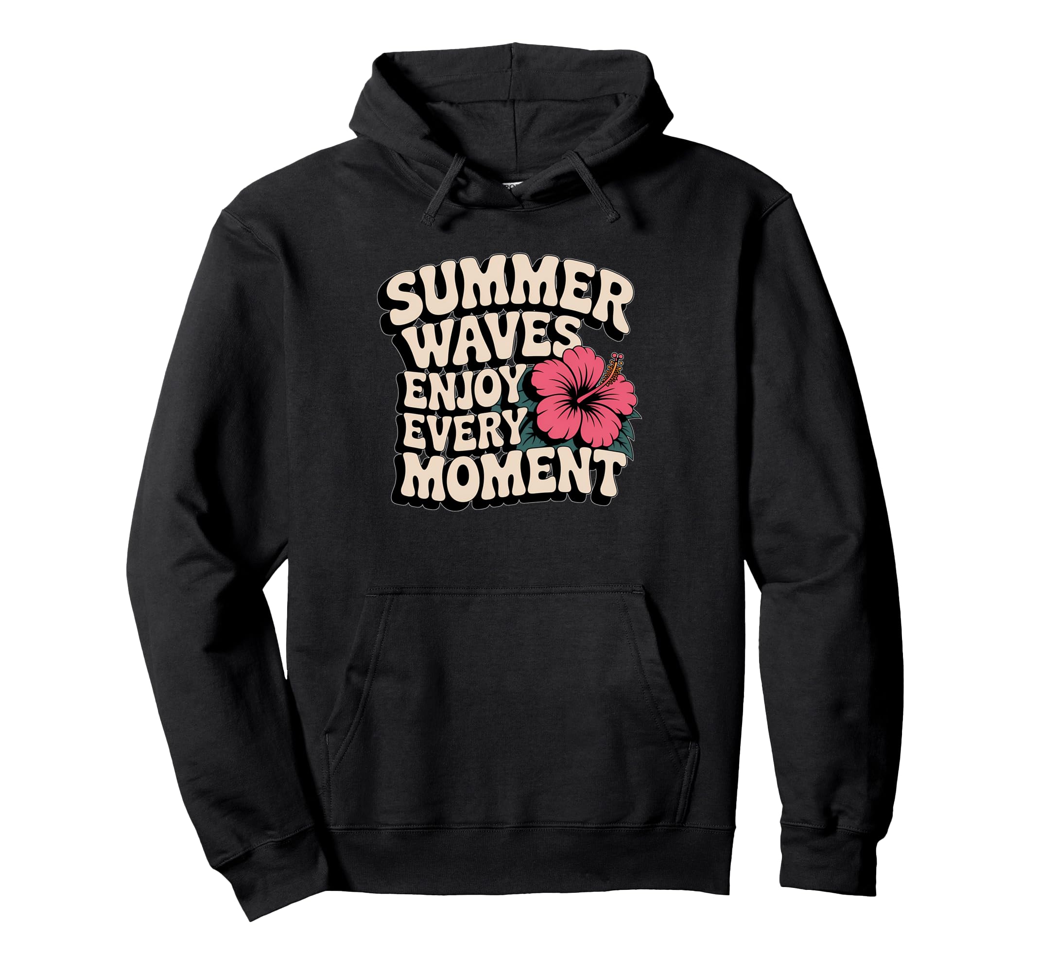 Summer Waves Typography Summer Vibes Hoodie - Graphic Print Men Women - T-Shirt, Sweatshirt, Hoodie