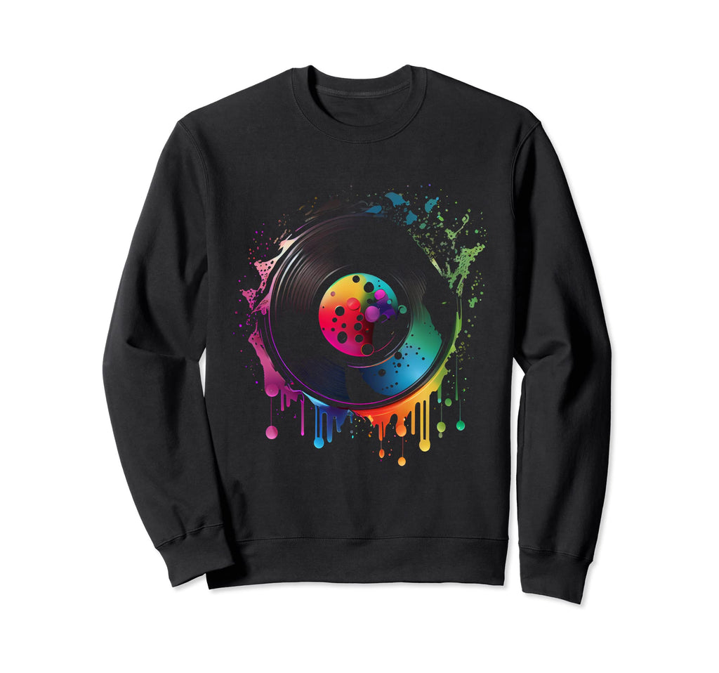 Vinyl 80S Record Turntable Sweatshirt - Graphic Print for Adults - T-Shirt, Sweatshirt, Hoodie