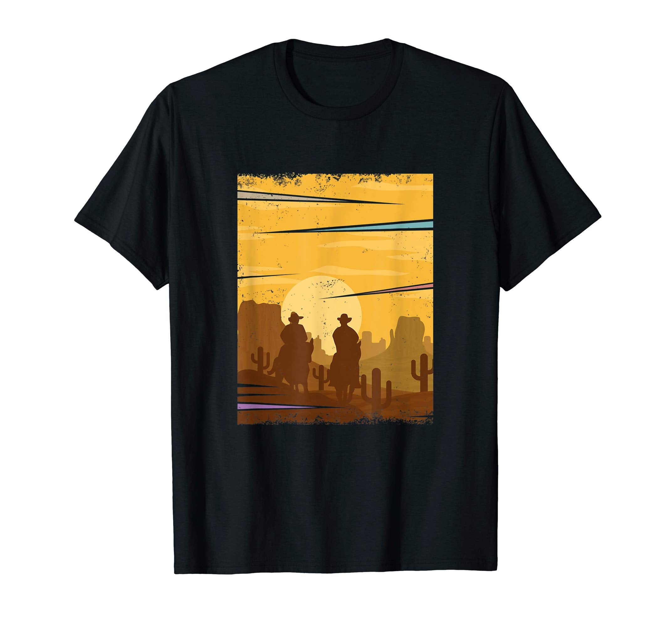 Saddle Western Cowboy Western Sunset T-Shirt - Streetwear Style Unisex - T-Shirt, Sweatshirt, Hoodie