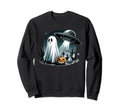 Spooky Ghost Funny Ufo Halloween Boo Sweatshirt - Unique Graphic Men Women - T-Shirt, Sweatshirt, Hoodie