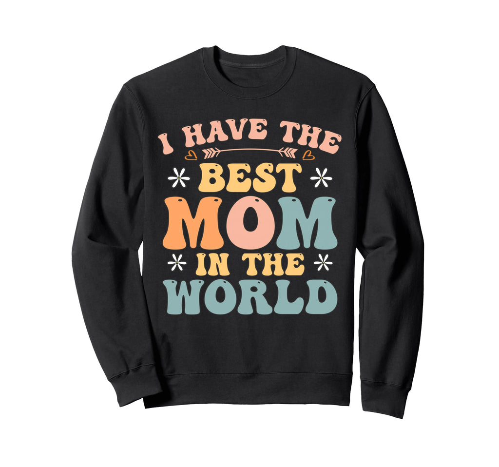 Best Mom World Groovy Floral Mama Sweatshirt - Unique Graphic for Adults - T-Shirt, Sweatshirt, Hoodie
