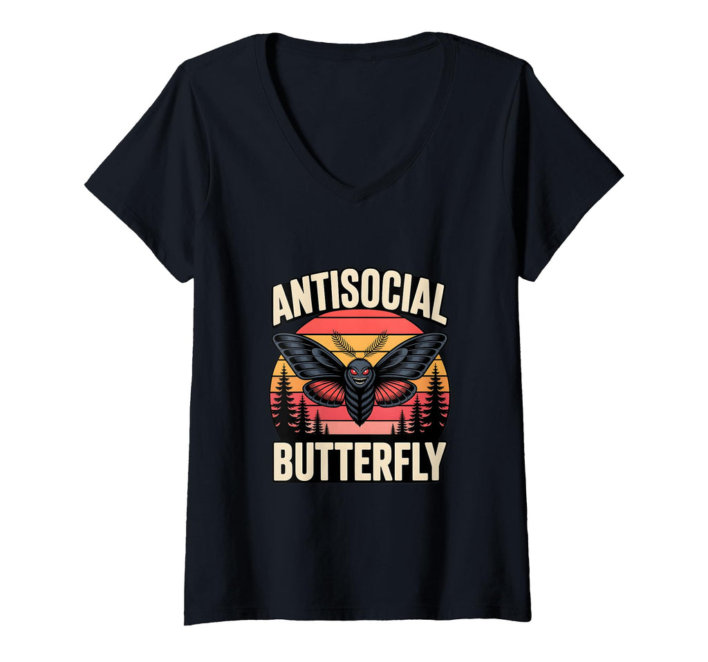 Womens Moth Mann Cryptid Anti Social T-Shirt - Graphic Print for Adults - T-Shirt, Sweatshirt, Hoodie