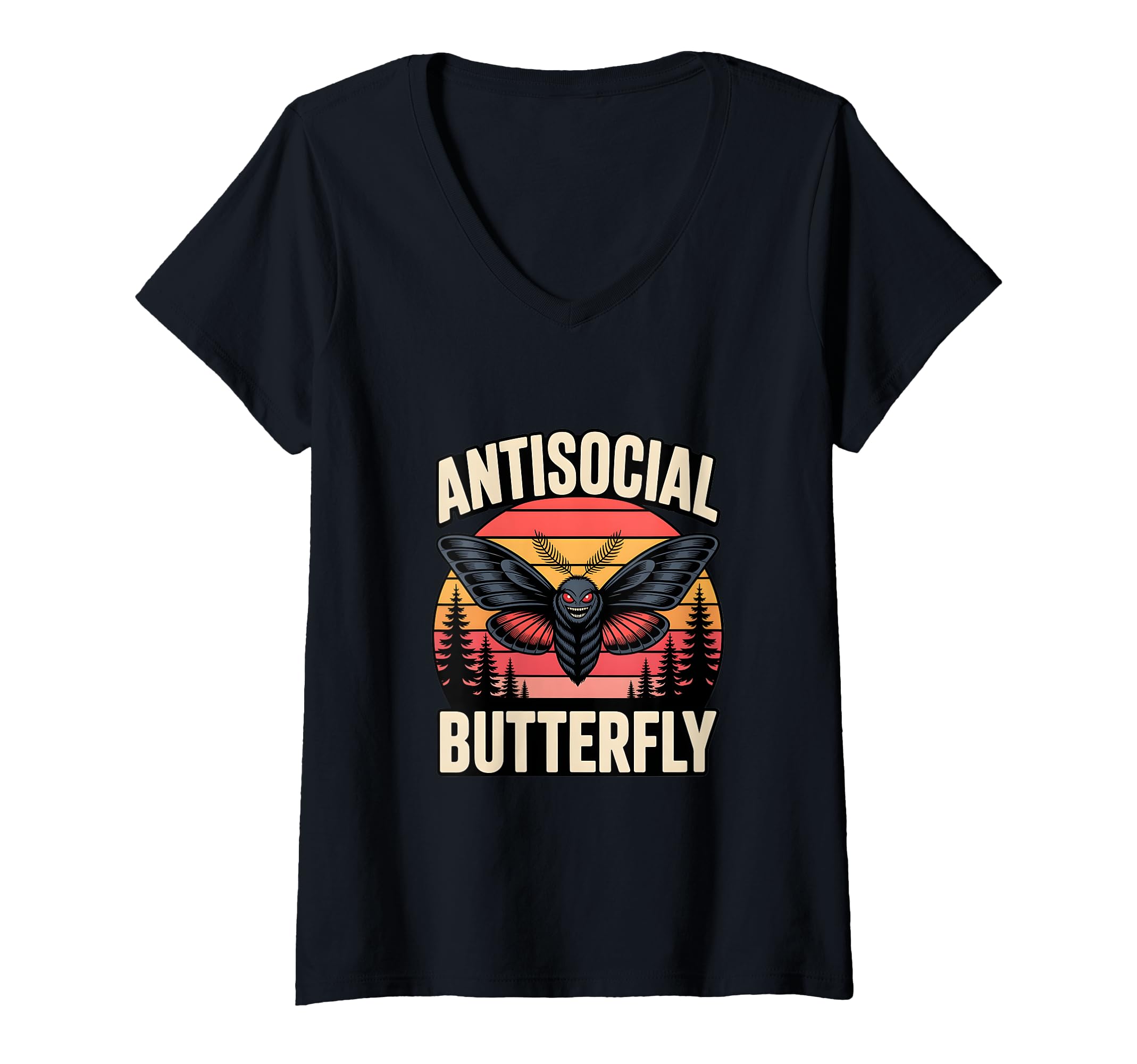 Womens Moth Mann Cryptid Anti Social T-Shirt - Graphic Print for Adults - T-Shirt, Sweatshirt, Hoodie