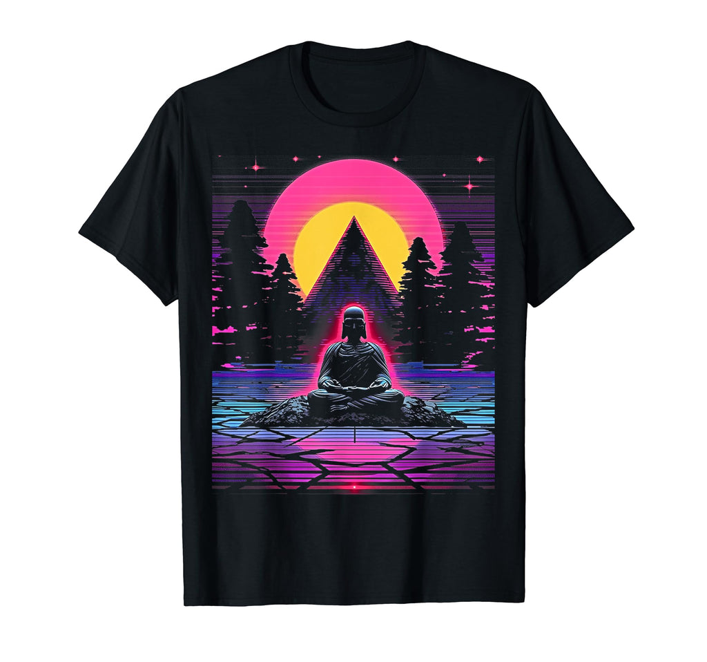 Synthwave Buddha Cyberpunk 80S Sci T-Shirt - Aesthetic Graphic for Adults - T-Shirt, Sweatshirt, Hoodie