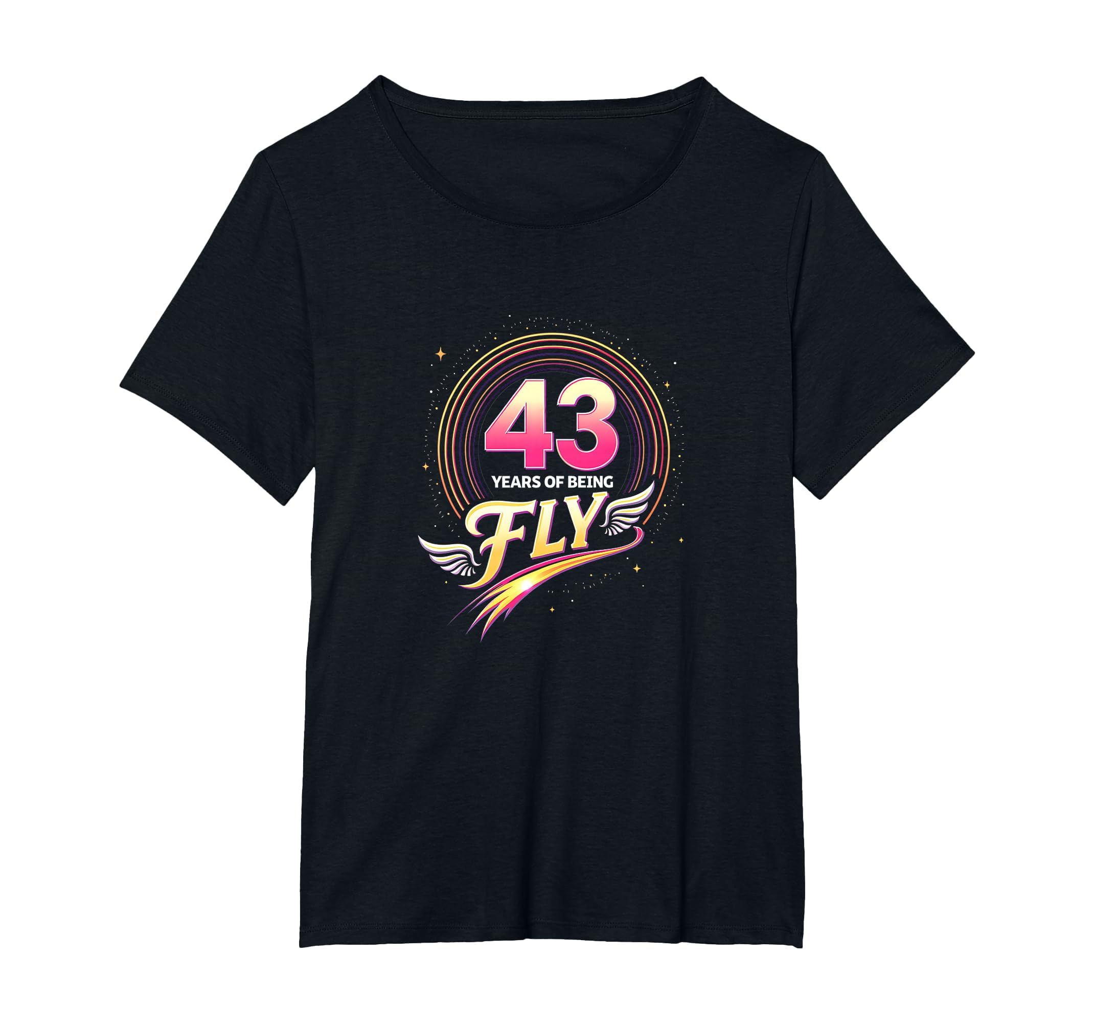 43 Years Being Fly Birthday Gift Wing T-Shirt - Aesthetic Graphic Unisex - T-Shirt, Sweatshirt, Hoodie