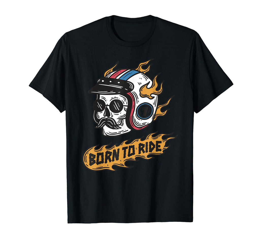Ghost Cafe Racer Born Rider Motorcycle T-Shirt - Novelty Apparel for Adults - T-Shirt, Sweatshirt, Hoodie