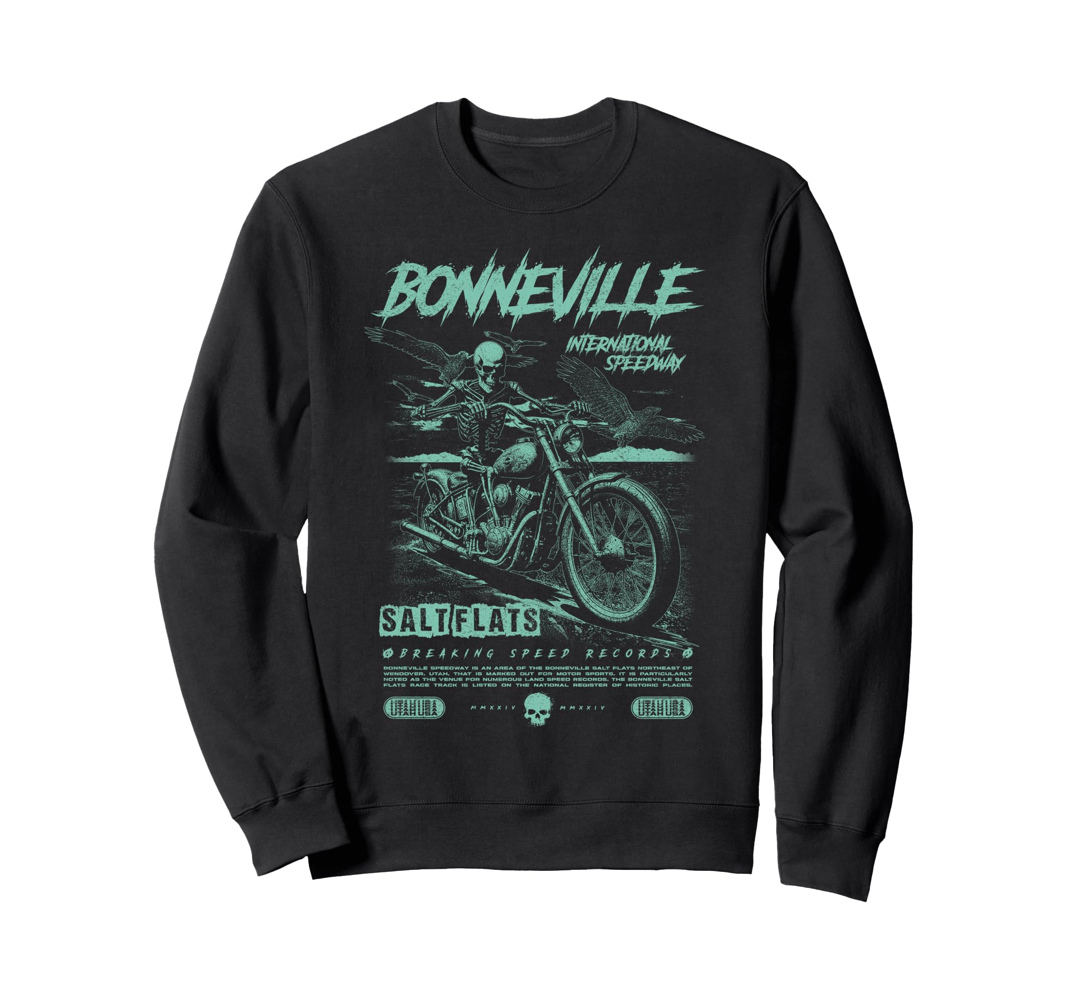 Bonneville Salt Flats Motorcycle Sweatshirt - Unique Graphic for Adults - T-Shirt, Sweatshirt, Hoodie