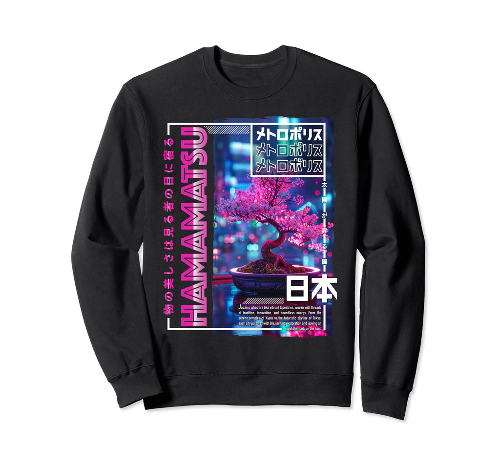 Hamamatsu City 80S Synthwave Sweatshirt - Aesthetic Graphic Men Women - T-Shirt, Sweatshirt, Hoodie