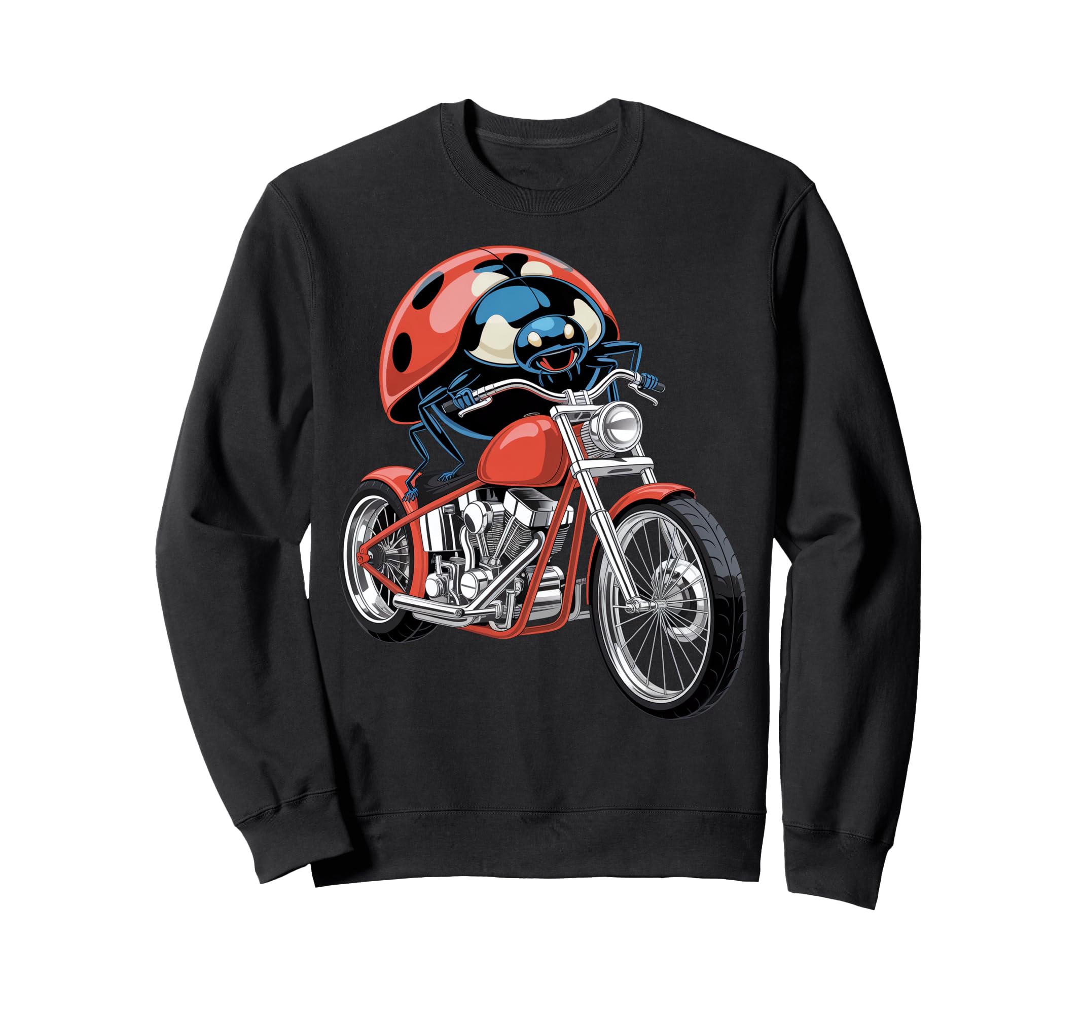Motorcycle Ladybug Sweatshirt - Graphic Print Men Women - T-Shirt, Sweatshirt, Hoodie