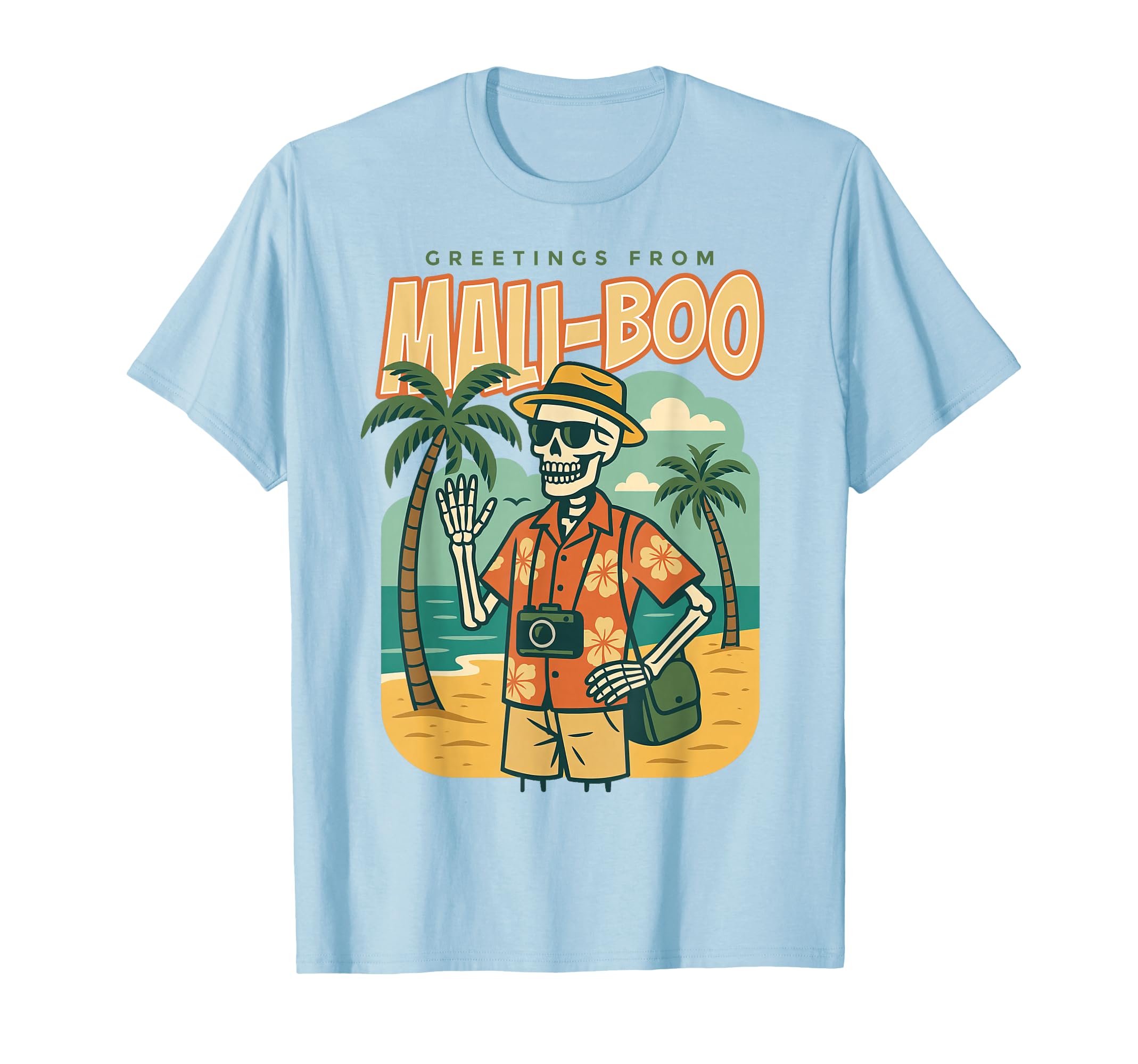 Greetings From Mali Boo Beach Skeleton T-Shirt - Aesthetic Graphic Unisex - T-Shirt, Sweatshirt, Hoodie