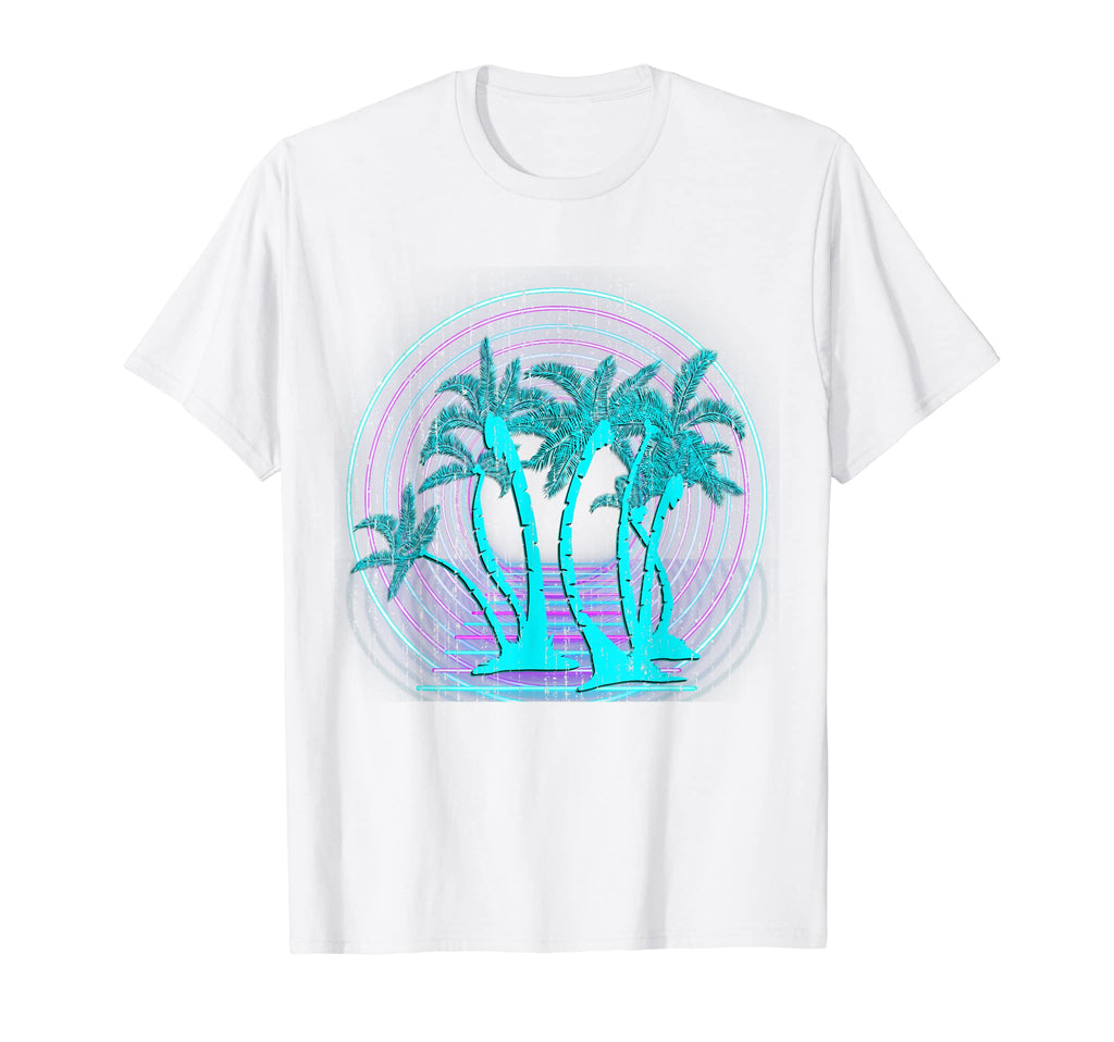 Synthwave Palm Trees 90S Art T-Shirt - Casual Everyday Wear Men Women - T-Shirt, Sweatshirt, Hoodie
