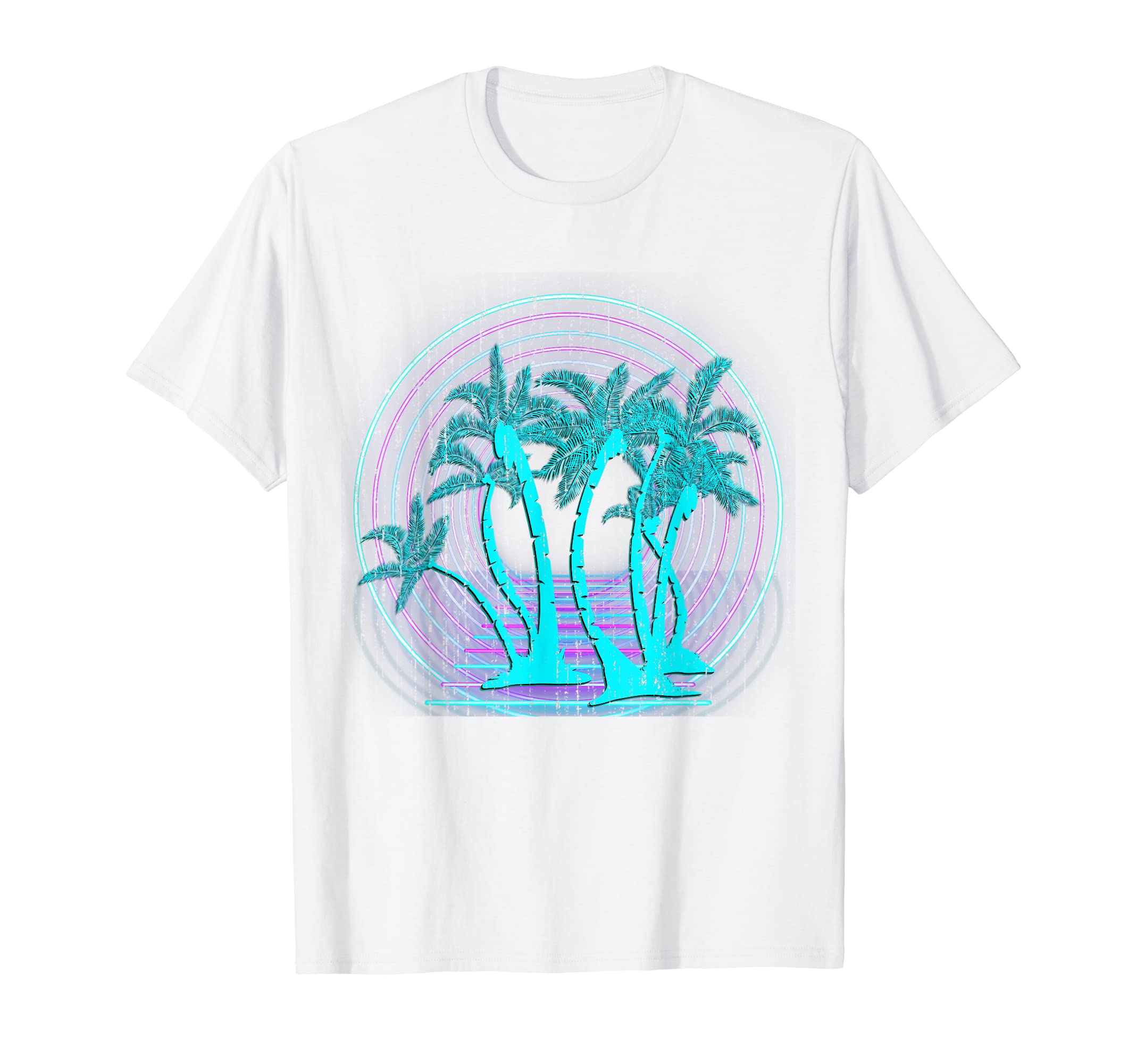 Synthwave Palm Trees 90S Art T-Shirt - Casual Everyday Wear Men Women - T-Shirt, Sweatshirt, Hoodie