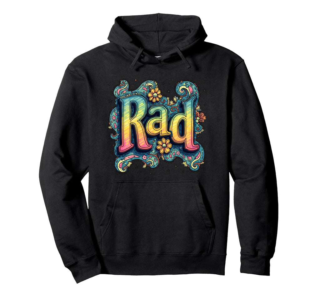 Rad Typography 70S Groovy Hoodie - Casual Everyday Wear for Adults - T-Shirt, Sweatshirt, Hoodie