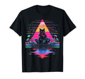 Synthwave Cat Samurai Mediation T-Shirt - Unique Graphic Men Women - T-Shirt, Sweatshirt, Hoodie