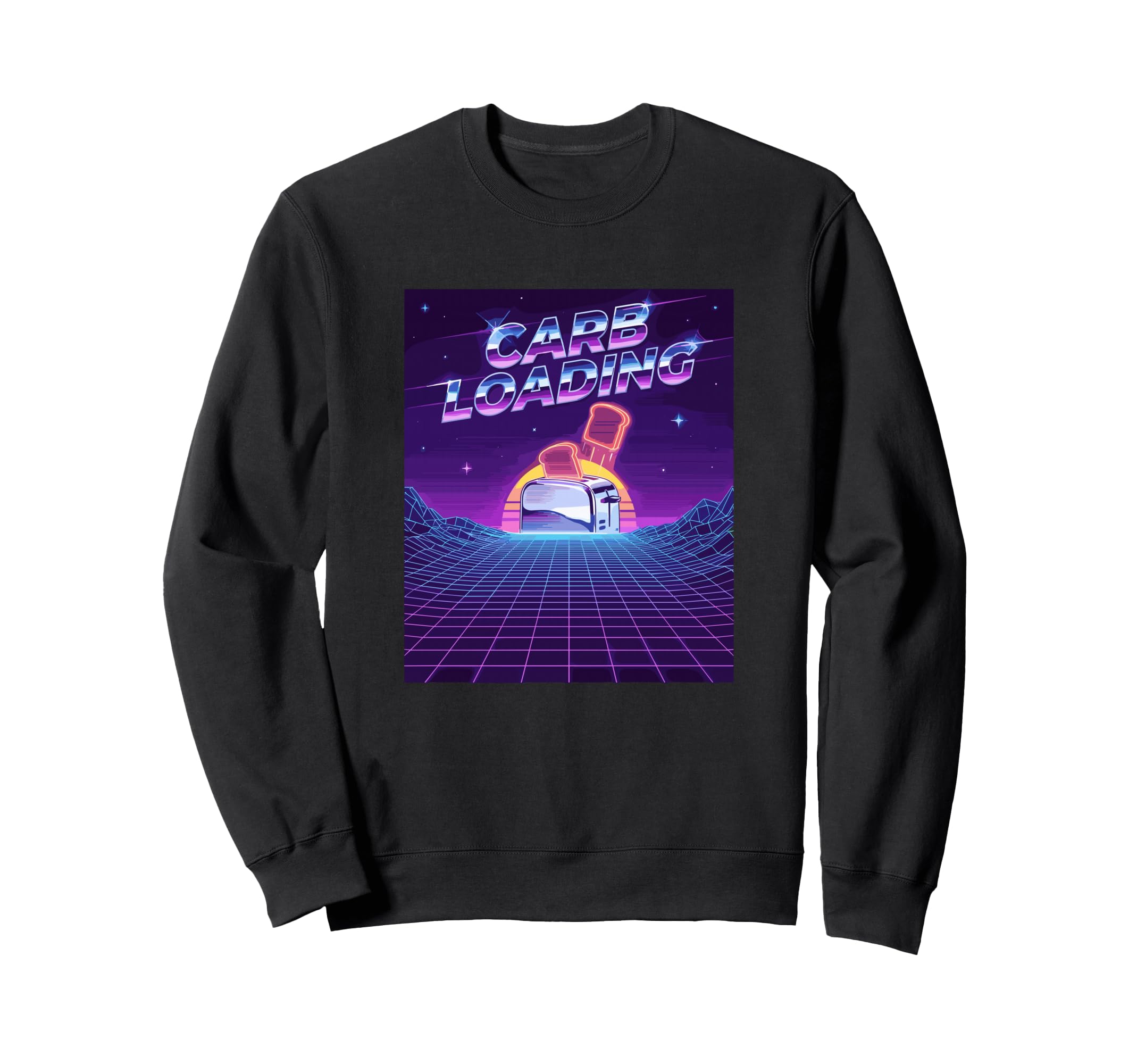 Carb Loading Synthwave Toaster 80S Sweatshirt - Minimalist Print Men Women - T-Shirt, Sweatshirt, Hoodie