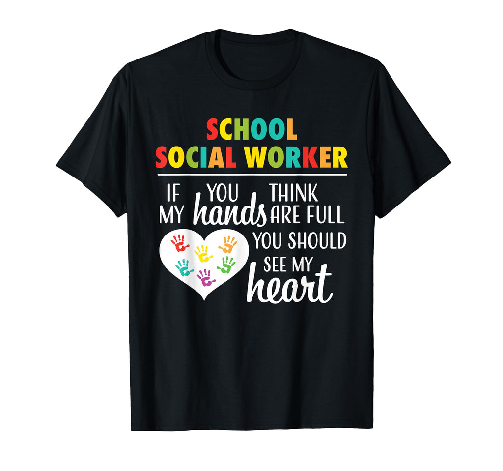 School Social Worker Heart T-Shirt - Casual Everyday Wear for Adults - T-Shirt, Sweatshirt, Hoodie