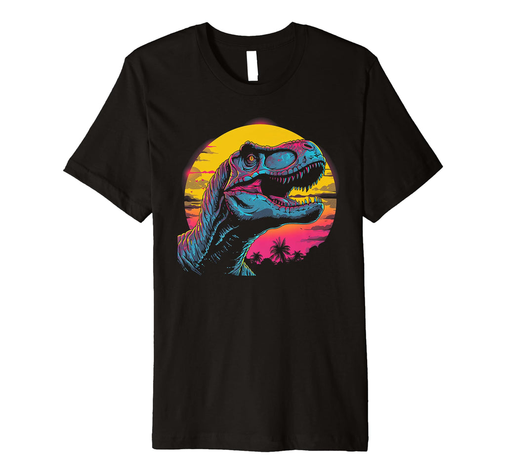 T Rex Dinosaur Vaporwave T-Shirt - Casual Everyday Wear for Adults - T-Shirt, Sweatshirt, Hoodie